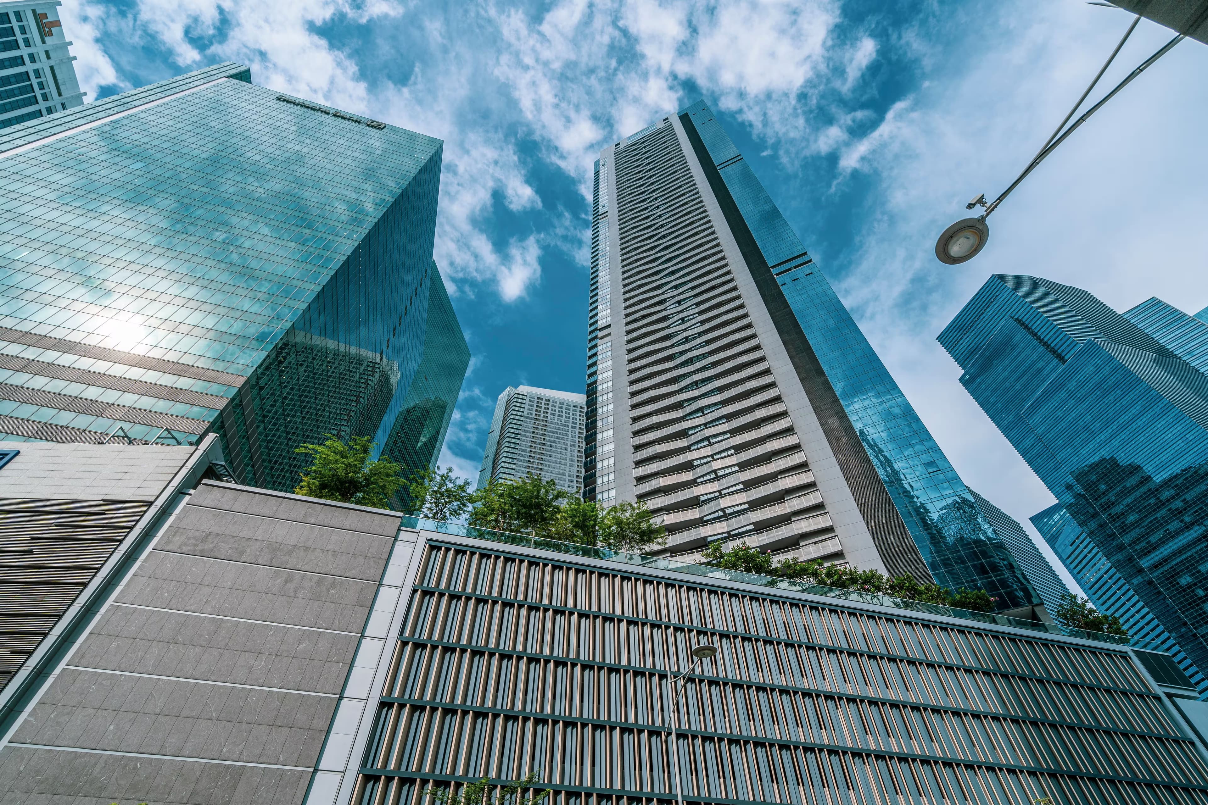 Glass facade commercial spaces for office and retail advisory